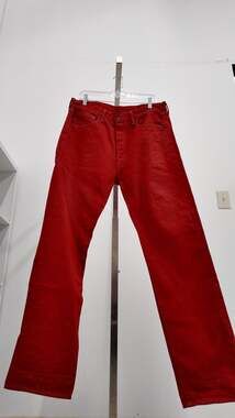 Levi's 501 XX Red Denim Jeans Button Fly Straight Leg (Men's 34x34)